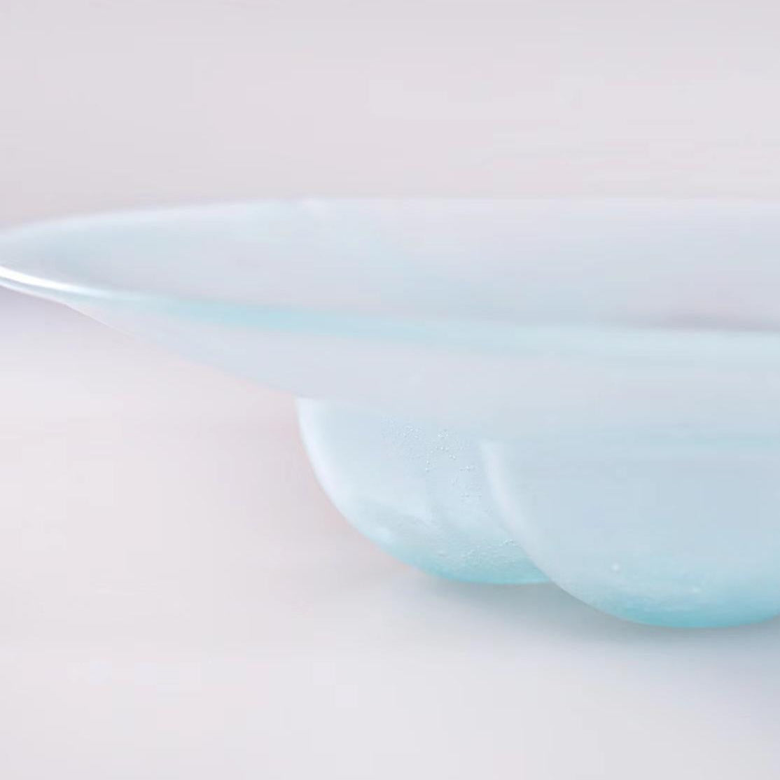 Lake Blue Glass Serving Plate